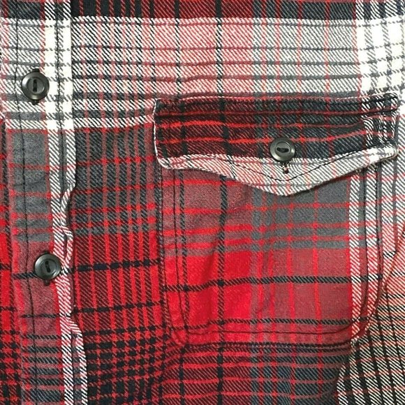 Mossimo Supply Co Womens Flannel Shirt Sz S/P Petite Small Button Down Red Plaid - Picture 4 of 10